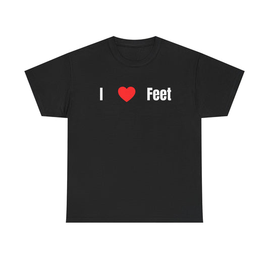 "I HEART FEET" TEE - BLACK